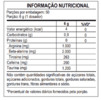 Égide 300g - Max Titanium - Informação Nutricional